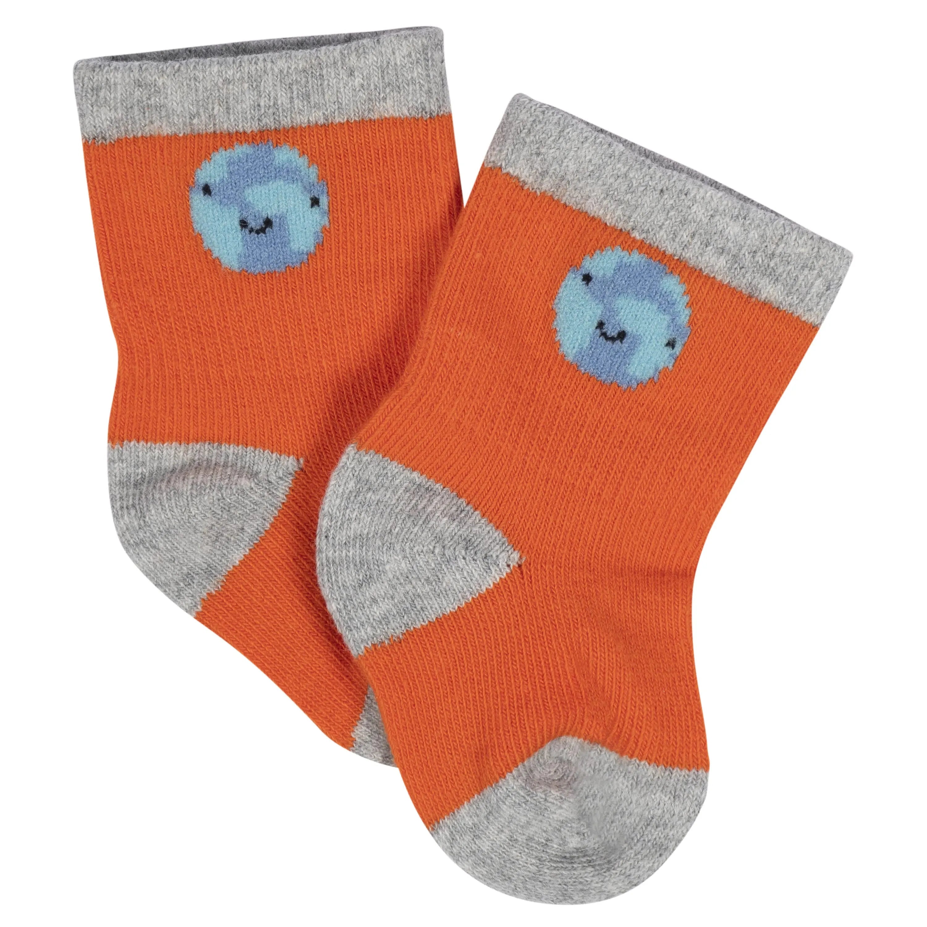 8-Pack Baby Boys Space Explorer Jersey Wiggle Proof Socks