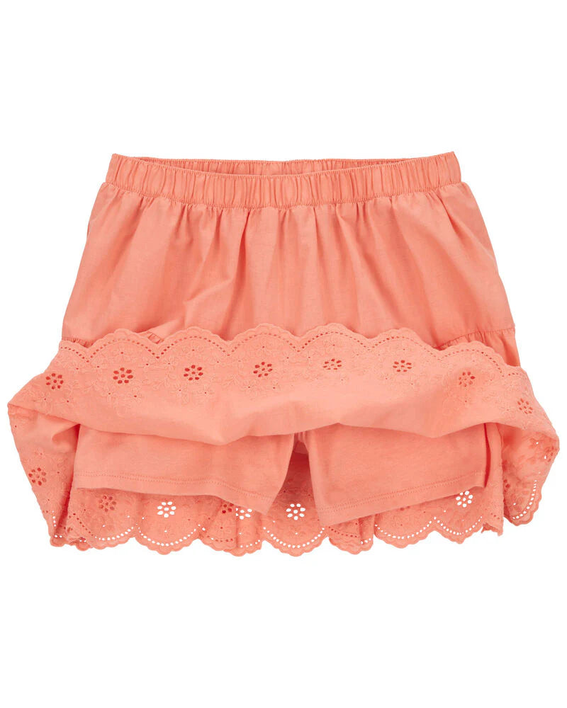 Oshkosh Kid Embroidered Tie-Front Top with Kid LENZING™ ECOVERO™ Eyelet Skirt