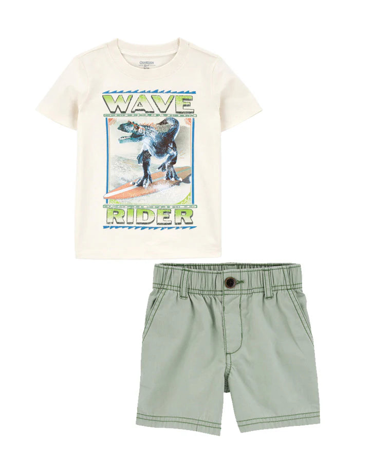 Oshkosh Wave Rider Graphic Tee with Stretch Chino Short