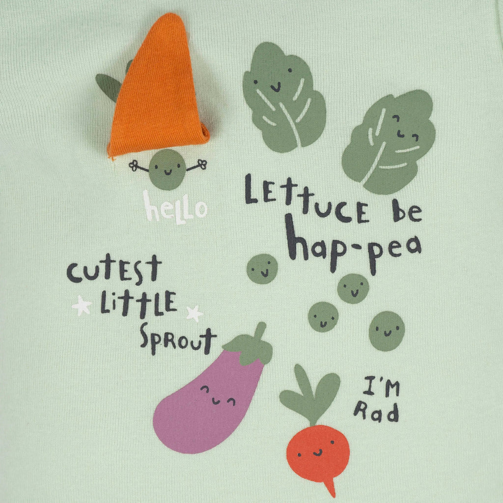 8-Pack Baby Neutral Happy Veggies Onesies Bodysuits