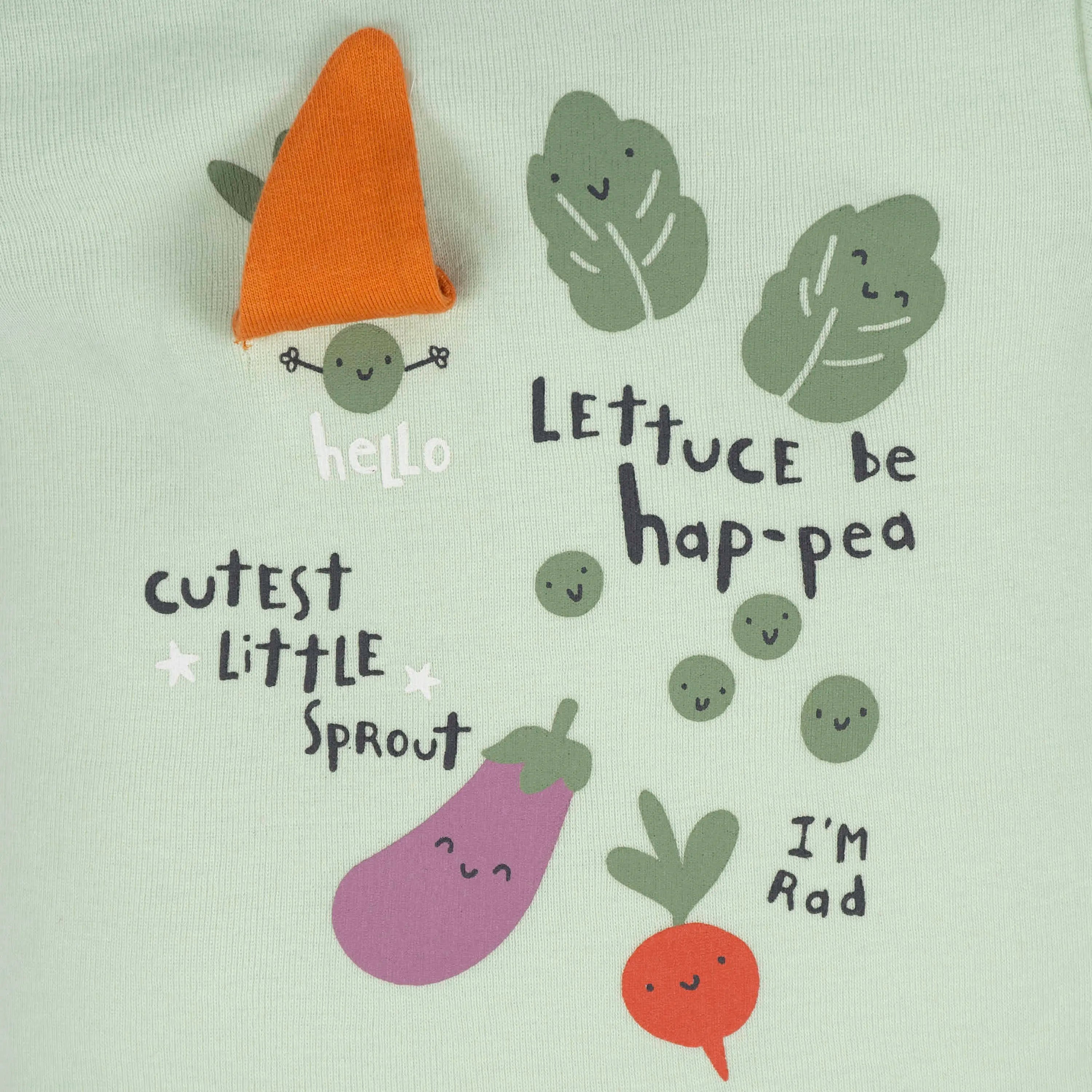 8-Pack Baby Neutral Happy Veggies Onesies Bodysuits