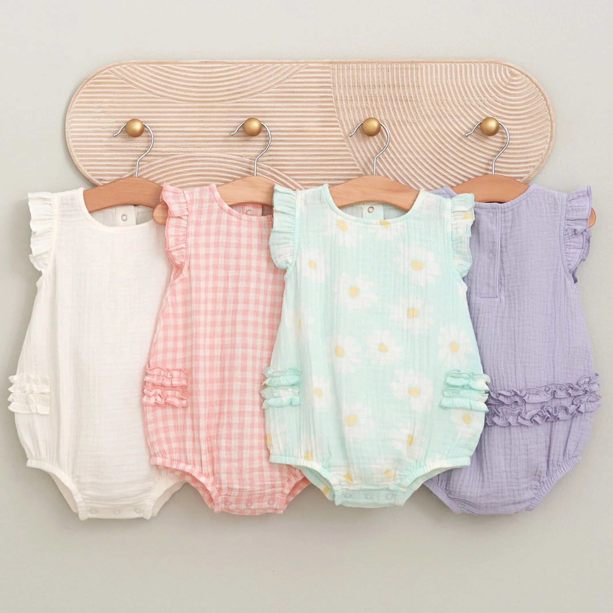 Baby Girls Ivory Gauze Sunsuit Romper