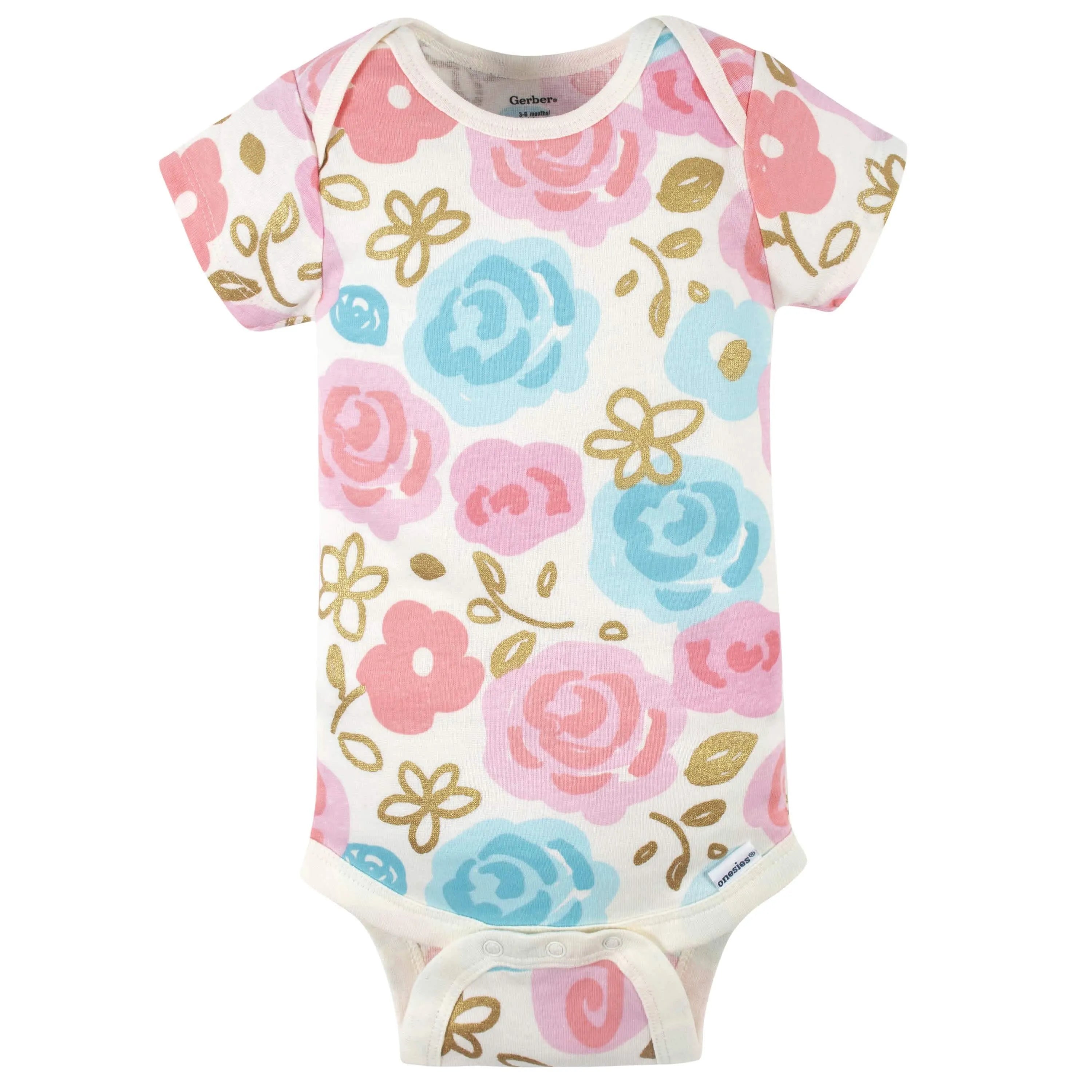 4-Pack Baby Girls Princess Short Sleeve Onesies Bodysuits