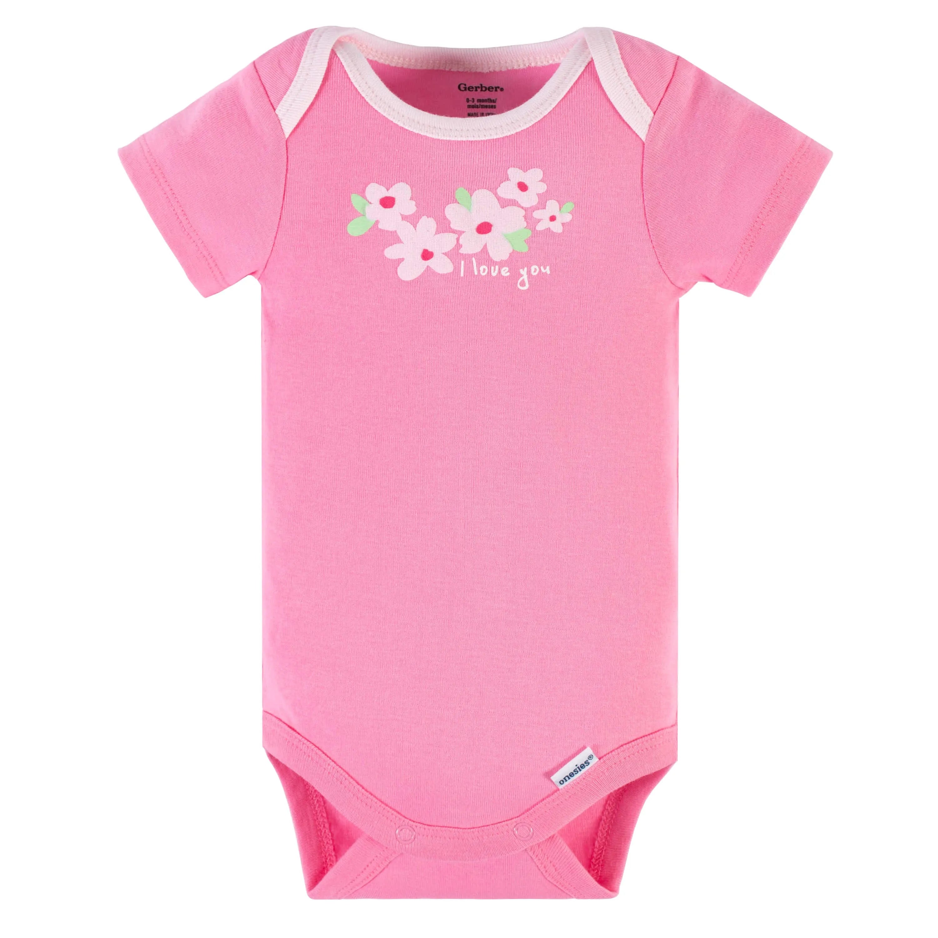 3-Piece Baby Girls Summer Blossom Short Sleeve Onesies Bodysuits & Pants Set