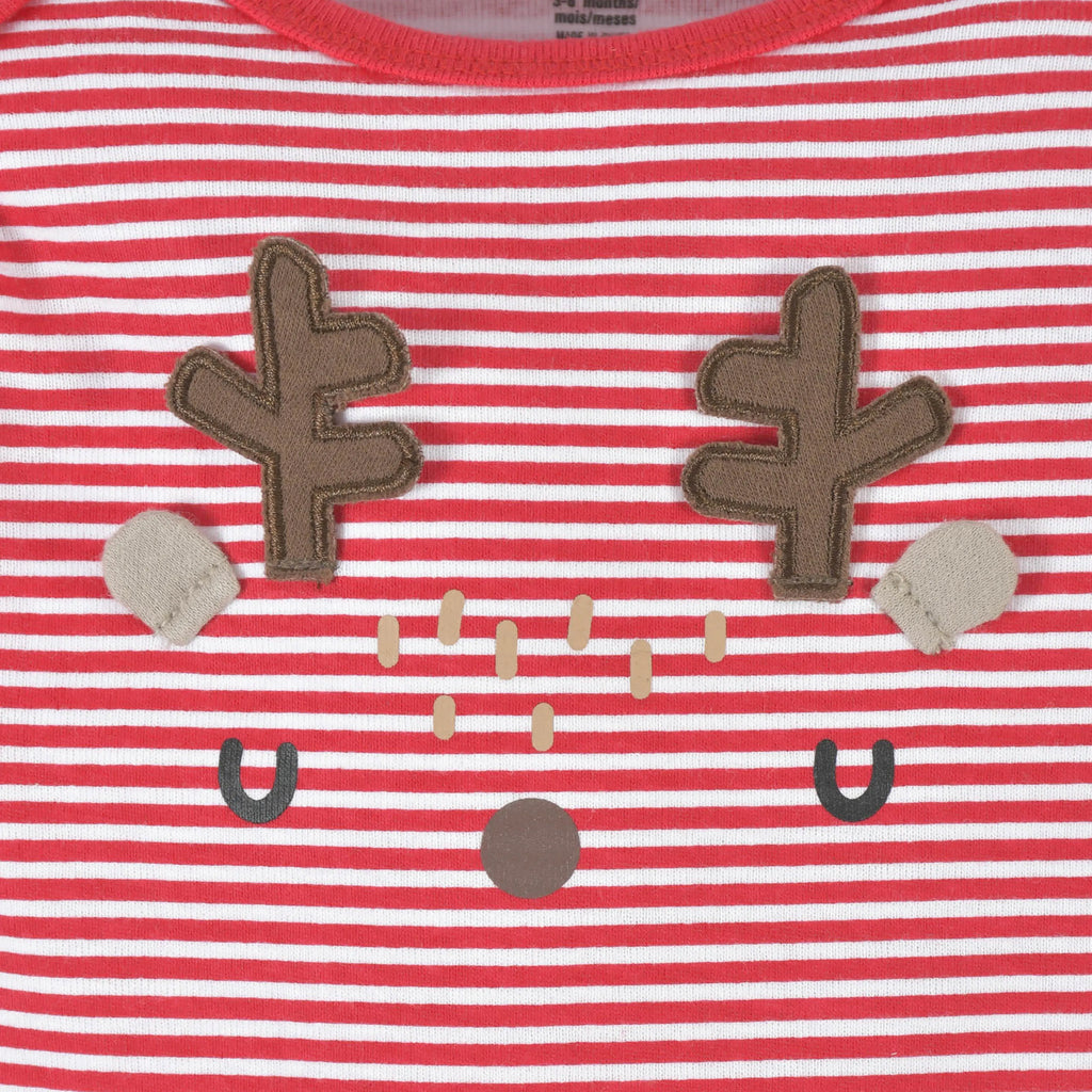 Baby Neutral Reindeer Long Sleeve Onesies Bodysuit