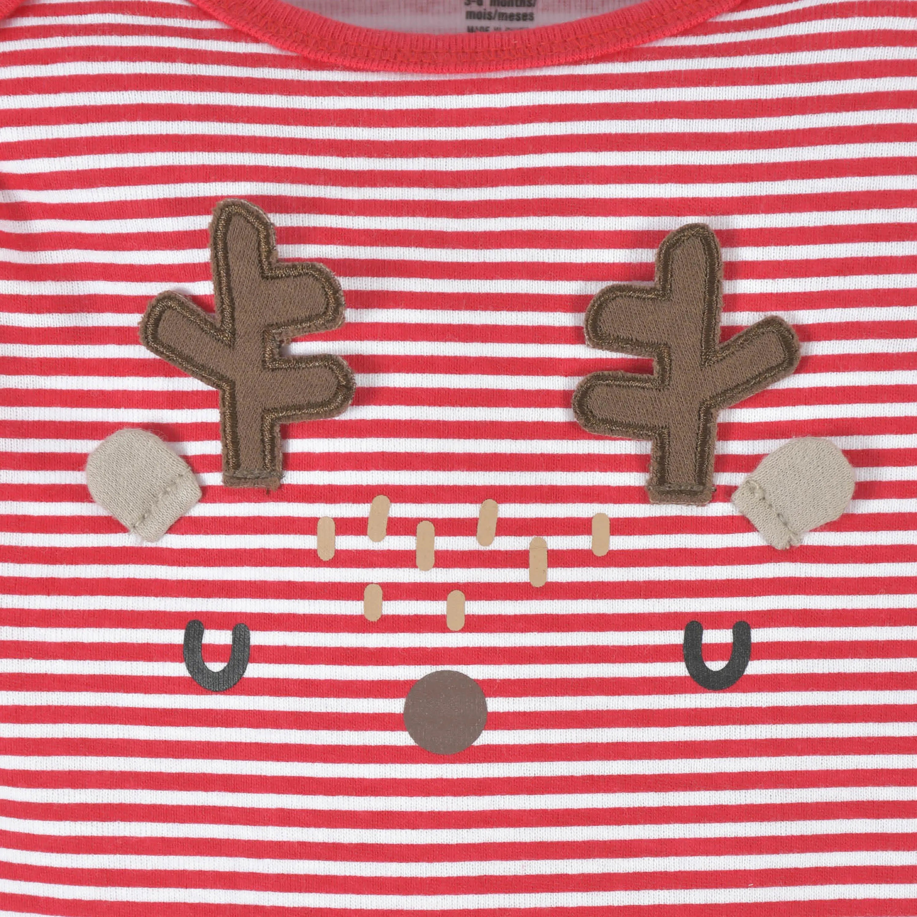 Baby Neutral Reindeer Long Sleeve Onesies Bodysuit