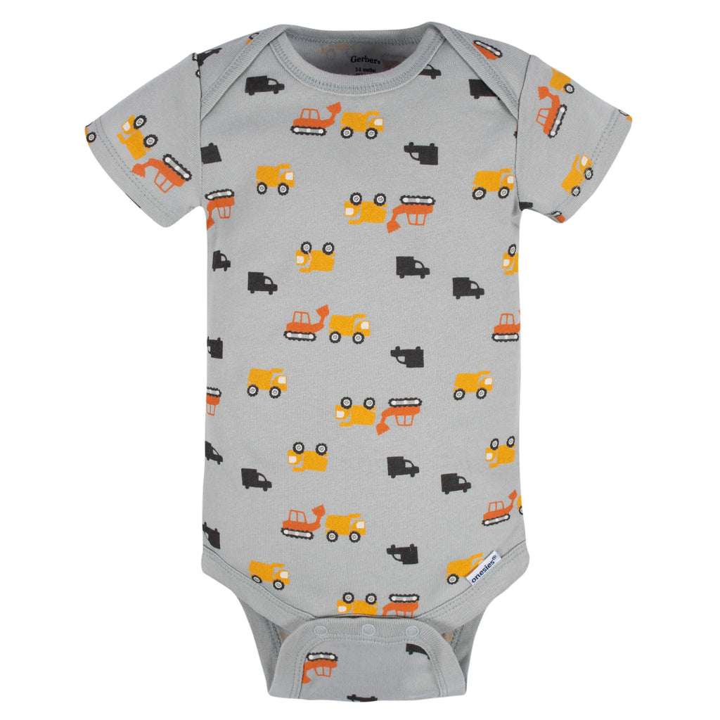 8-Pack Baby Boys Transportation Zone Onesies Bodysuits