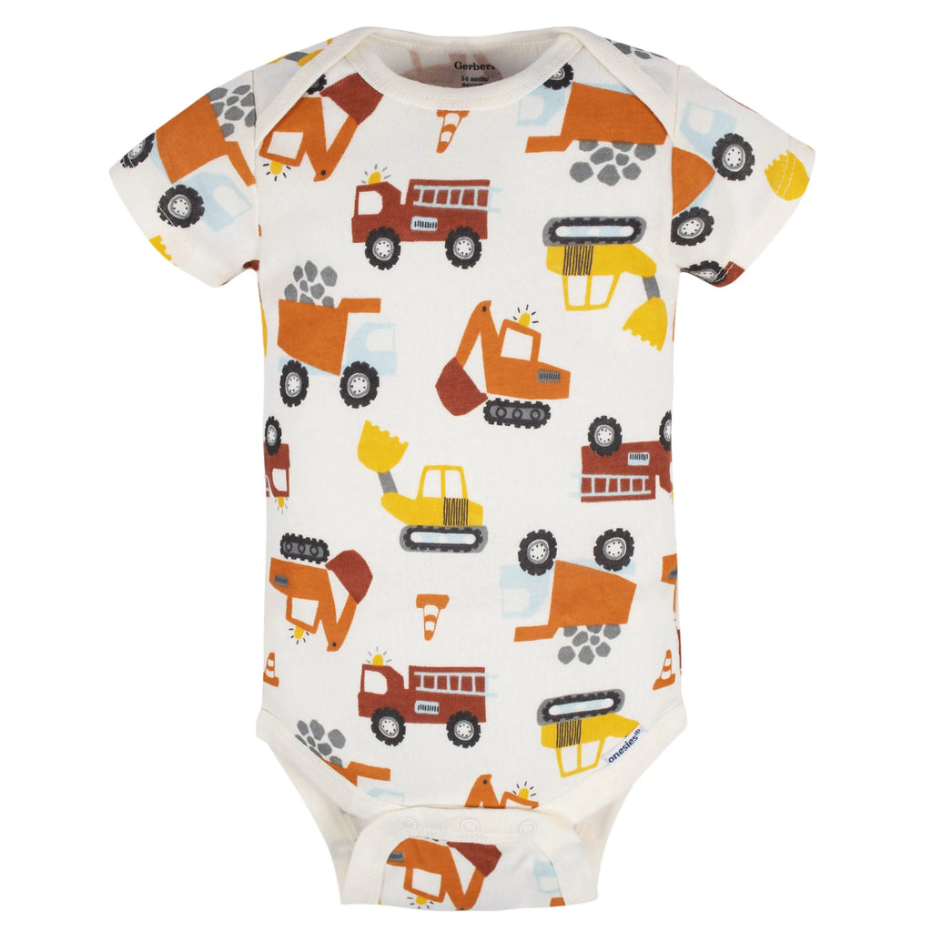 8-Pack Baby Boys Transportation Zone Onesies Bodysuits