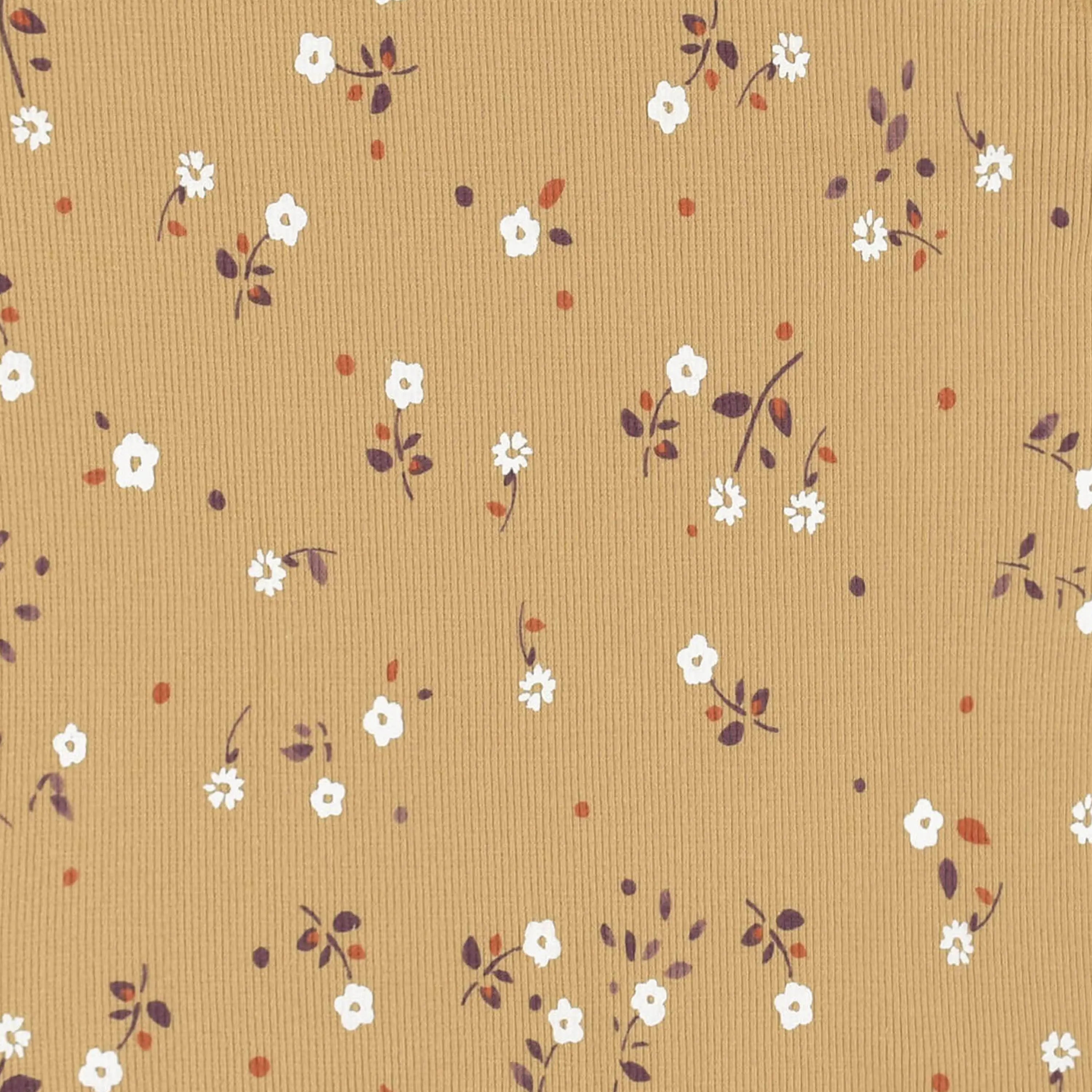 2-Pack Infant & Toddler Girls Mustard Floral Double Ruffle Tops