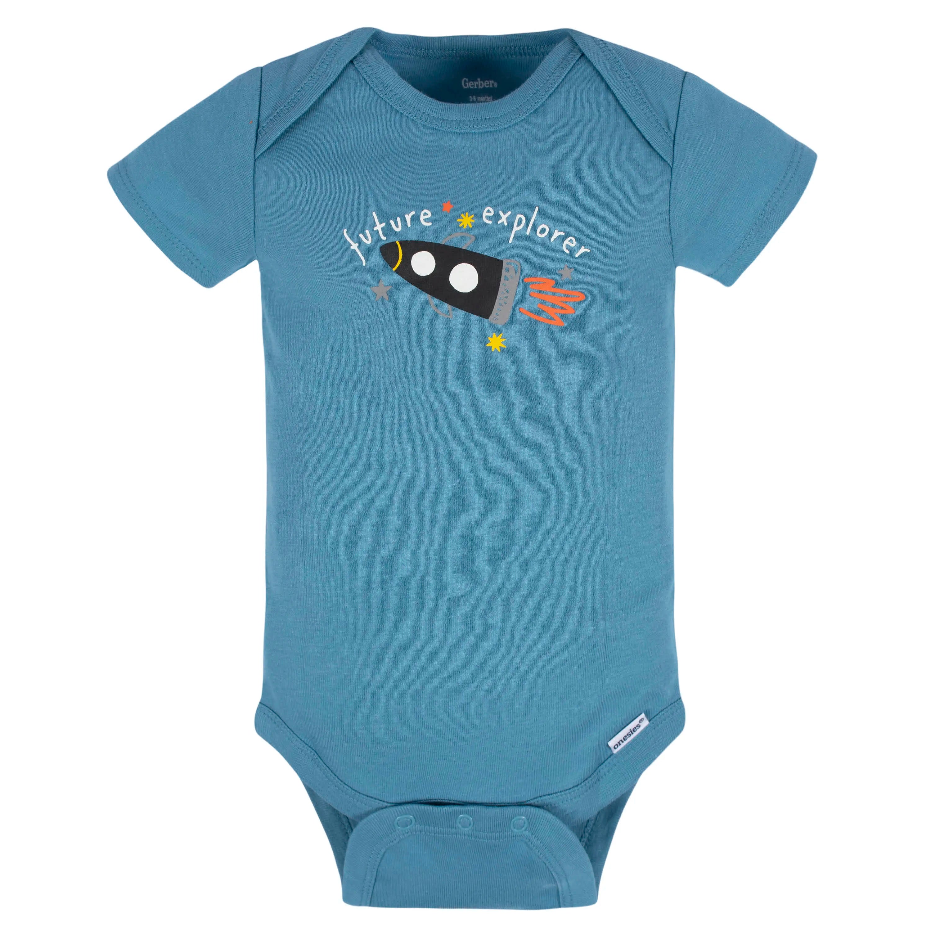 8-Pack Baby Boys Space Explorer Onesies Bodysuits