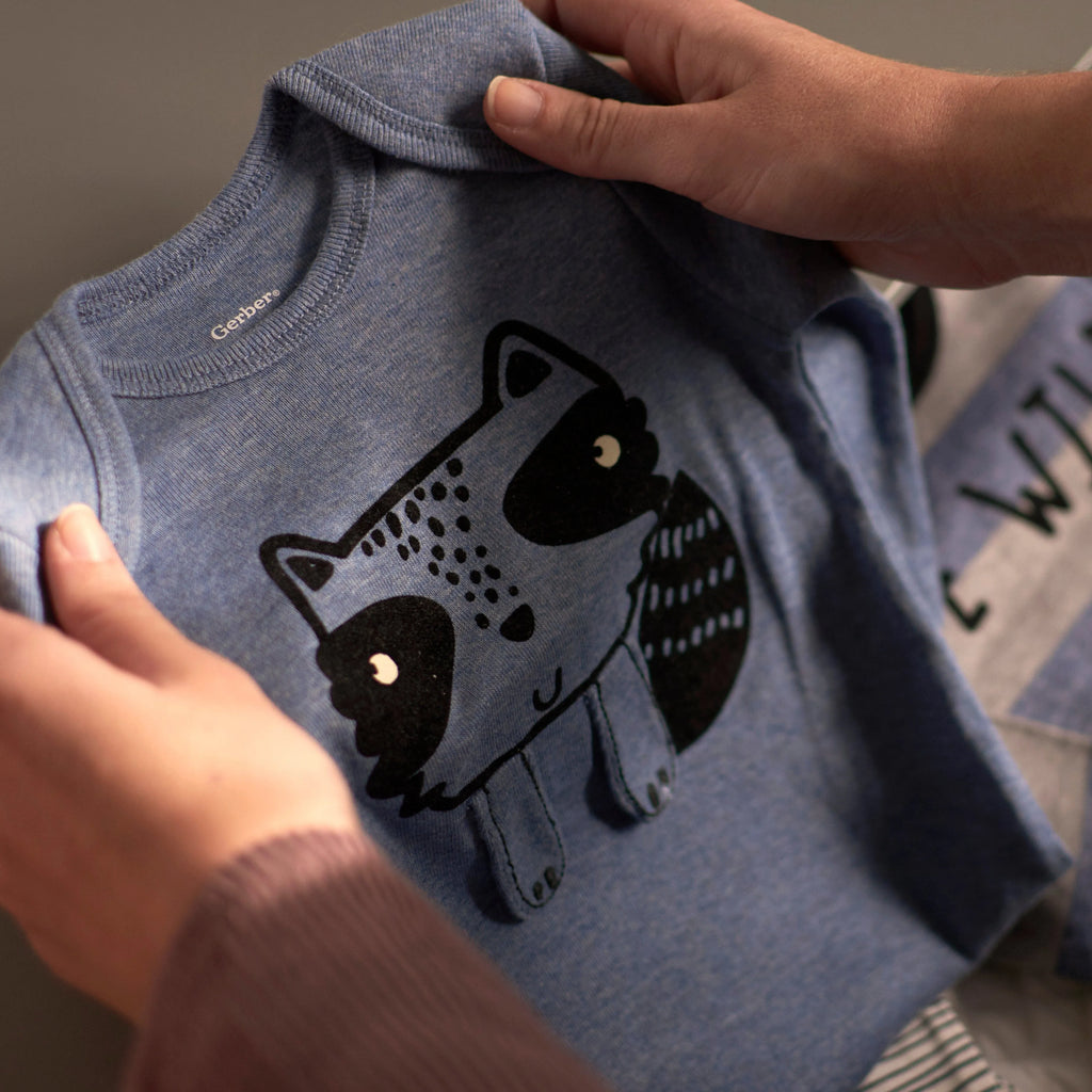 5-Pack Baby Boys Raccoon Long Sleeve Onesies Bodysuits