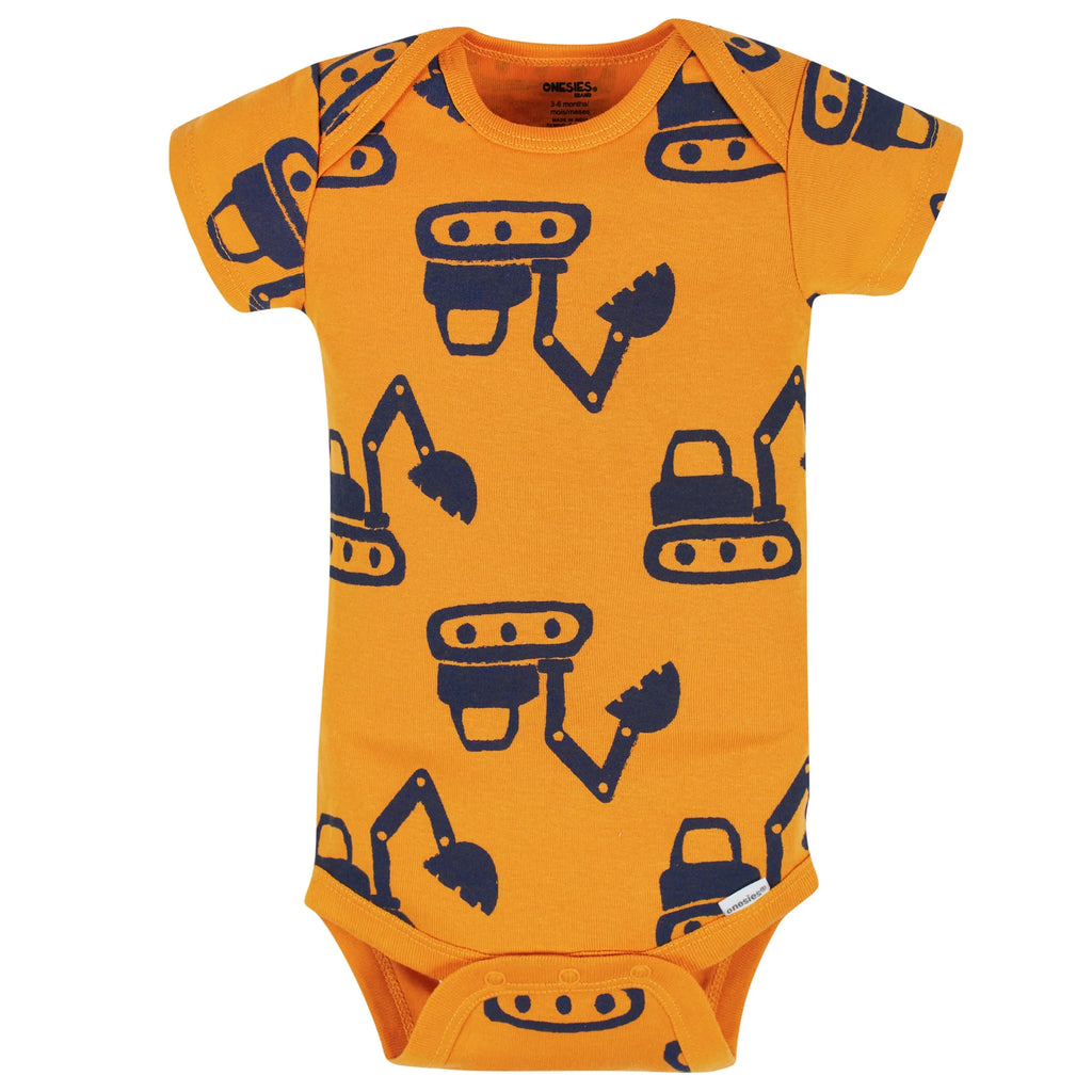 8-Pack Baby Boys Construction Zone Short Sleeve Onesies Bodysuits