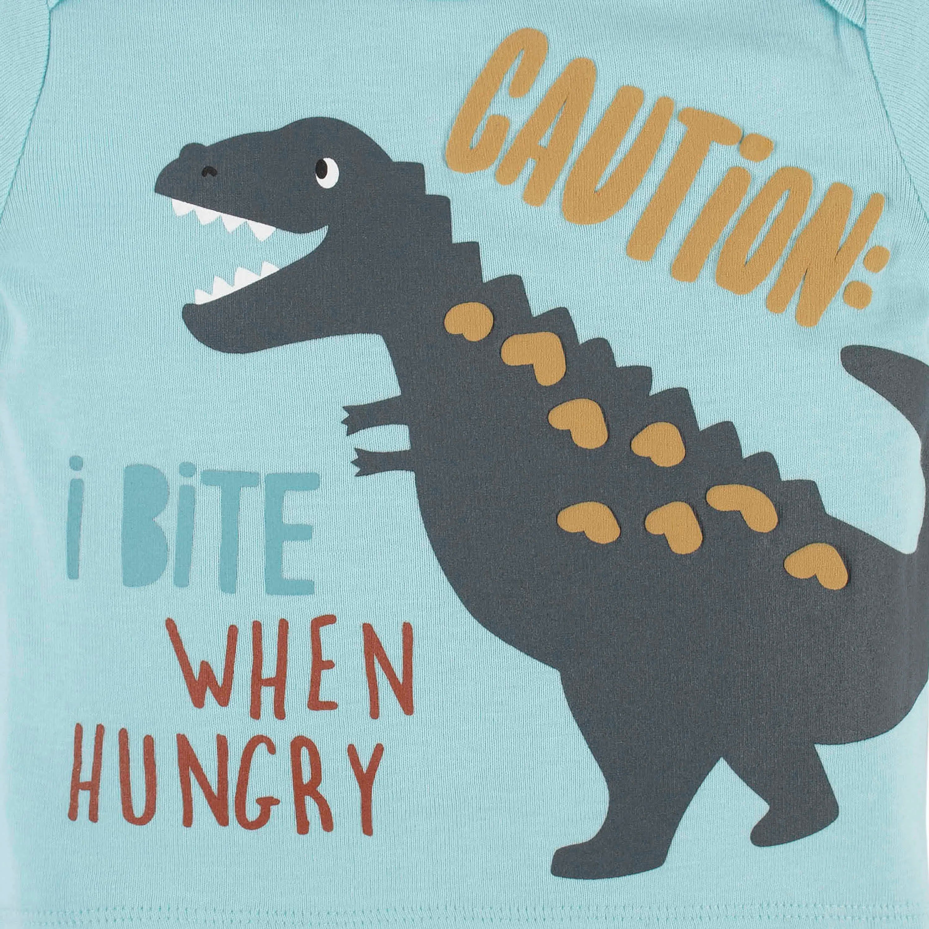 4-Piece Baby Boys Dino Blues Onesies Bodysuit, Tee, Shorts & Pant Set