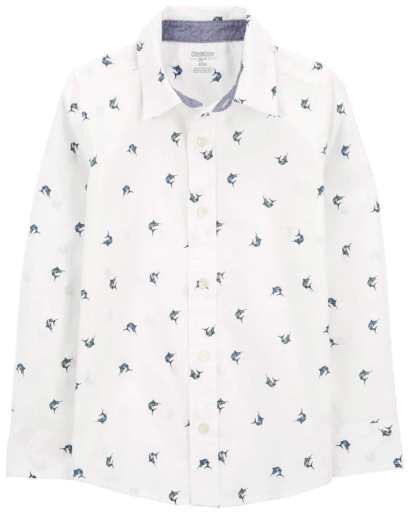 Oshkosh Fish Print Button-Front Shirt