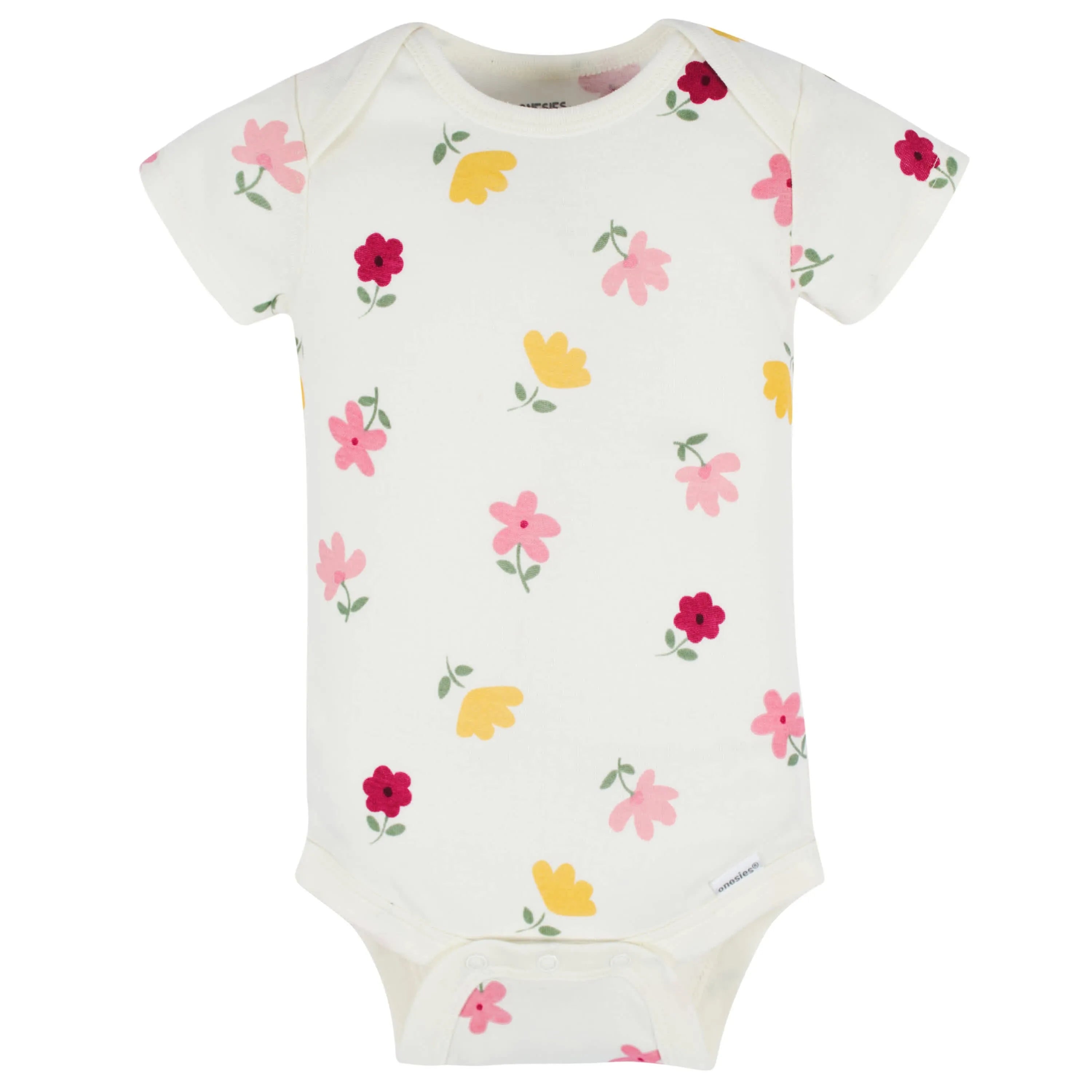 8-Pack Baby Girls Floral Fox Short Sleeve Onesies Bodysuits