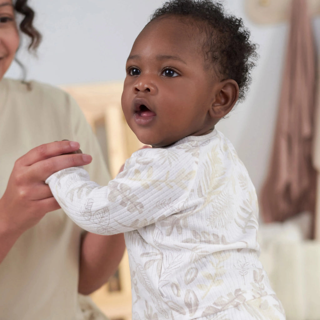 2-Piece Baby Neutral Natural Leaves Take Me Home Set