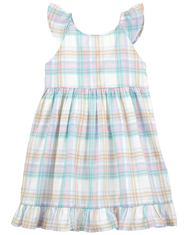 Oshkosh Plaid Flutter Babydoll Dress