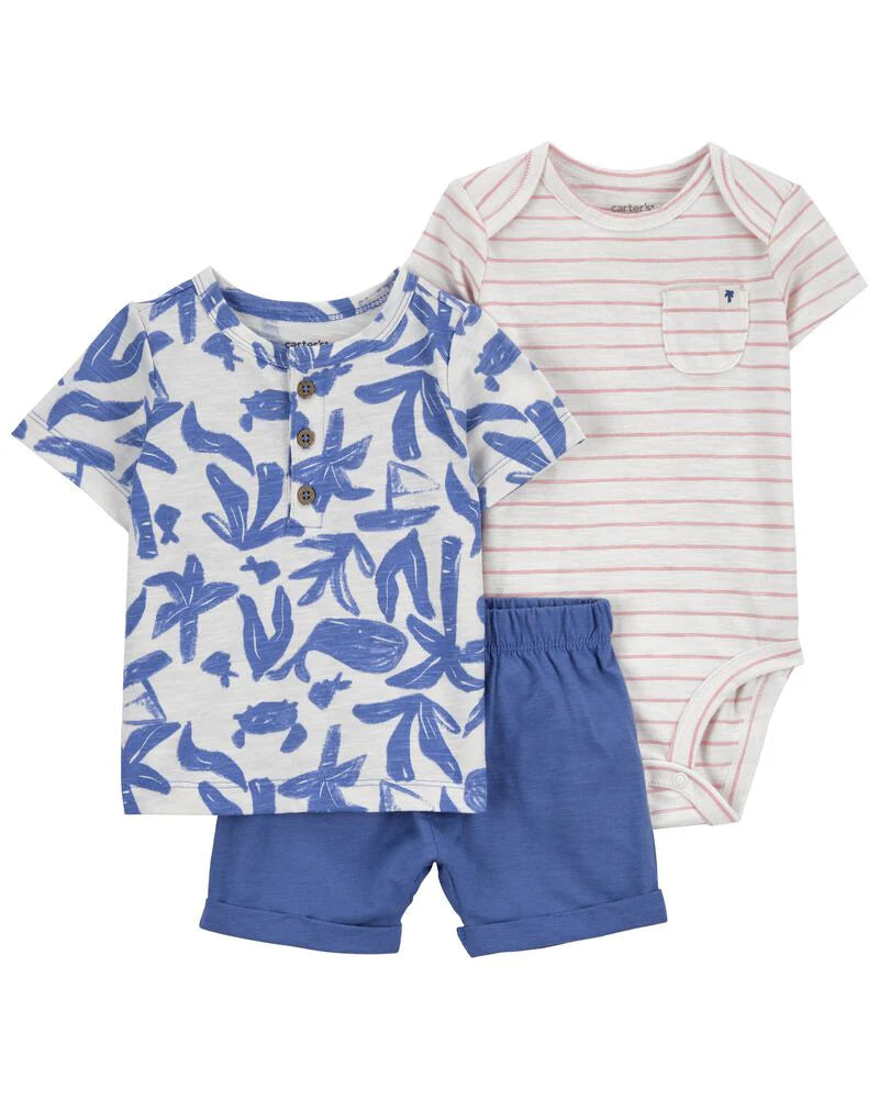 Carter's 3-Piece Whale Little Short Set