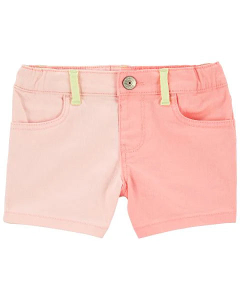 Oshkosh Toddler Iconic Denim Shorts: Neon Colorblock Remix