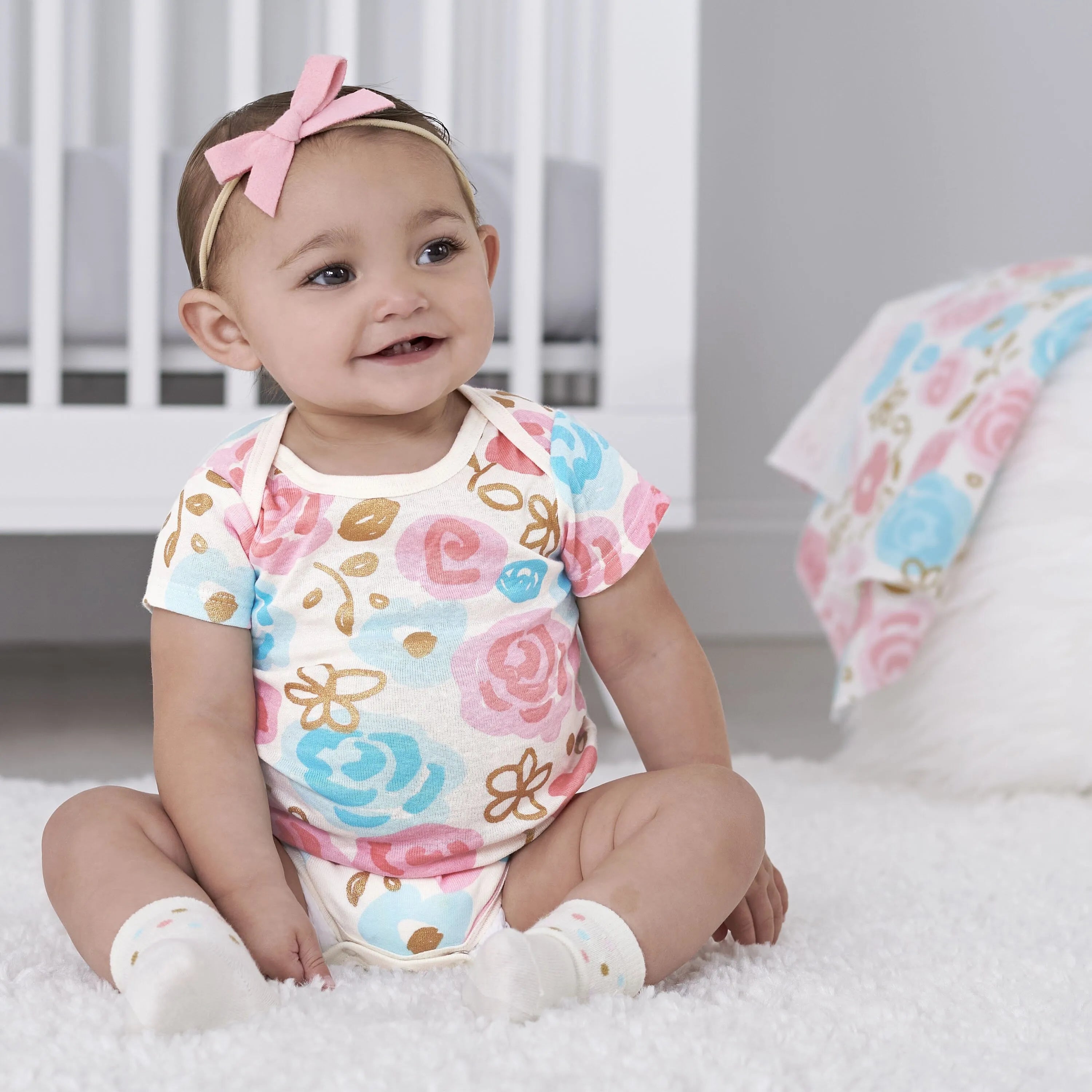 4-Pack Baby Girls Princess Short Sleeve Onesies Bodysuits