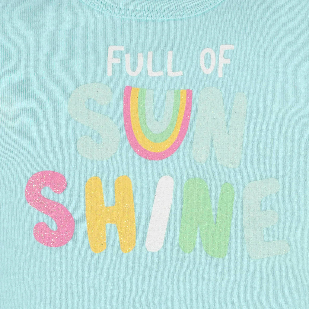 4-Piece Baby Girls Dots Of Rainbows Onesies Bodysuit, Tee, Skort & Pant Set