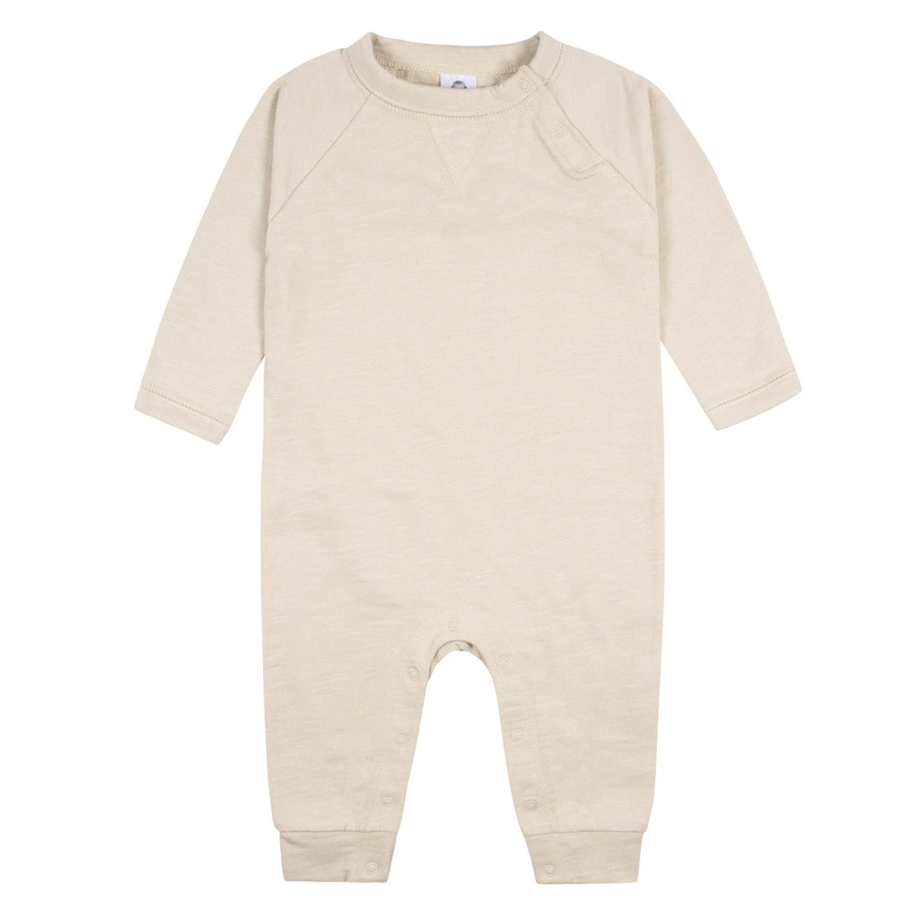 2-Pack Baby Boys Tan & Dark Gray Raglan Sleeve Romper