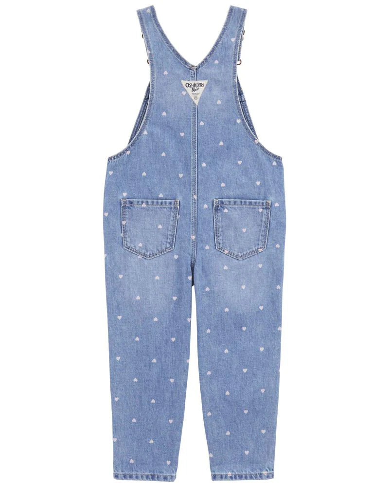 Oshkosh Heart Print Denim Overalls