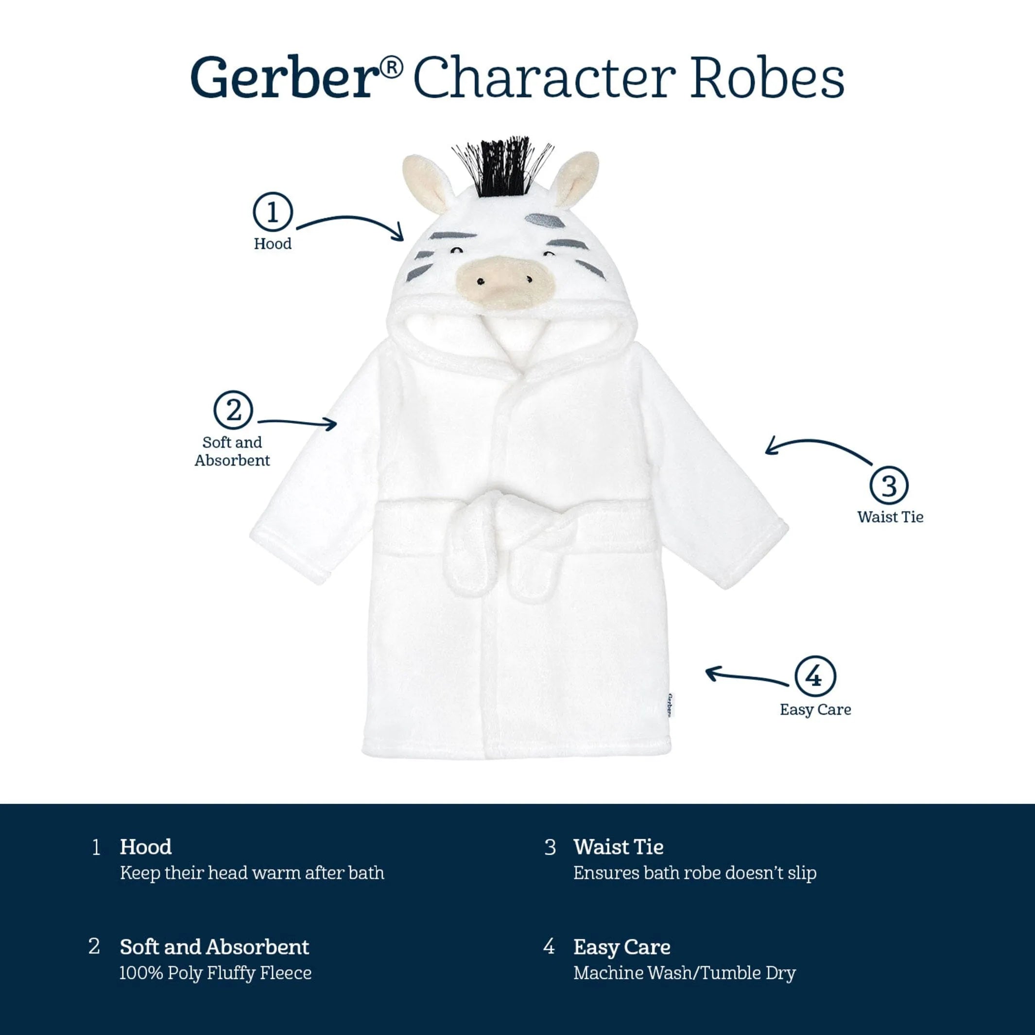 Baby Neutral Zebra Robe