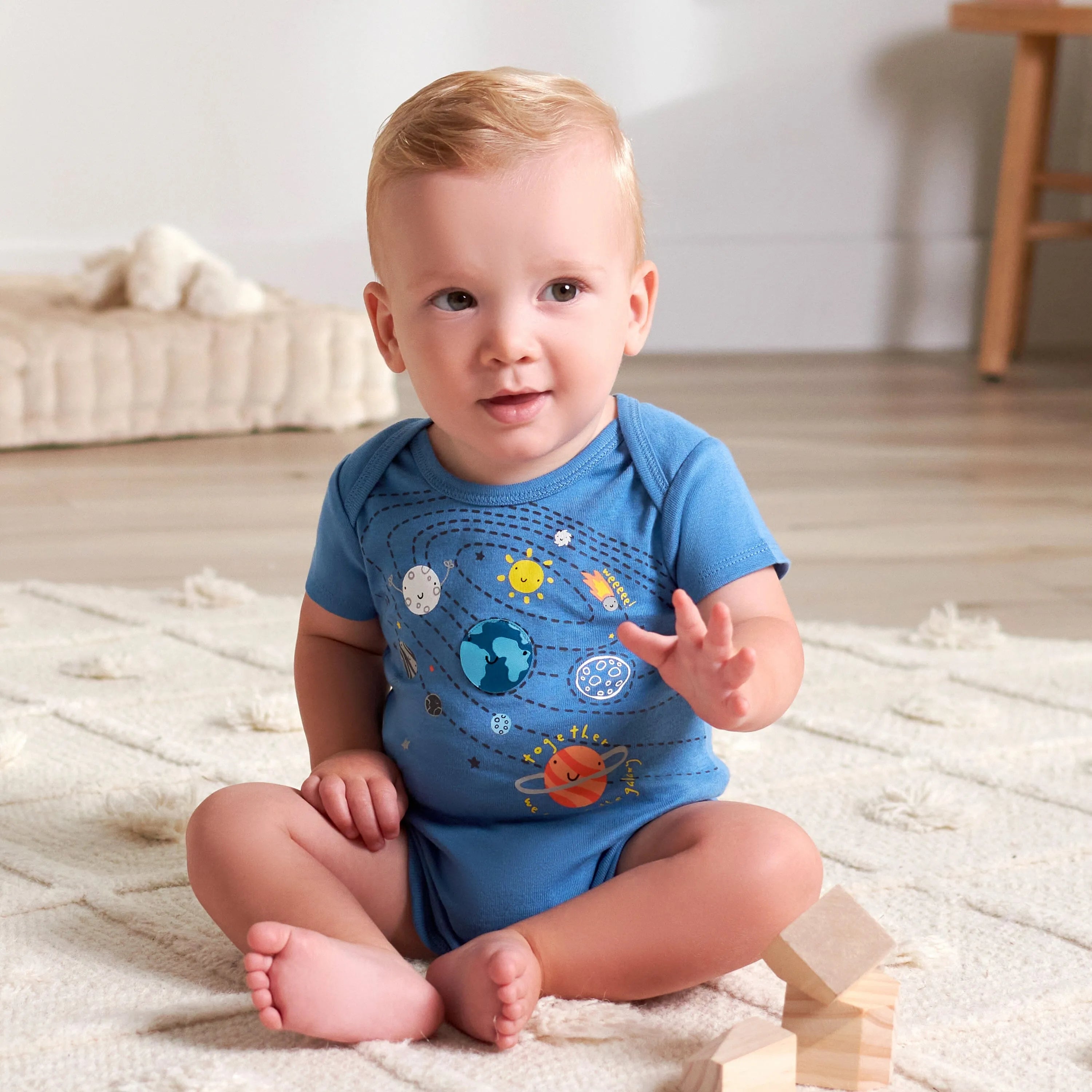8-Pack Baby Boys Space Explorer Onesies Bodysuits