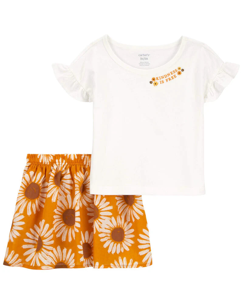 Carter's Toddler 2-Piece Floral Tee & Skort Set