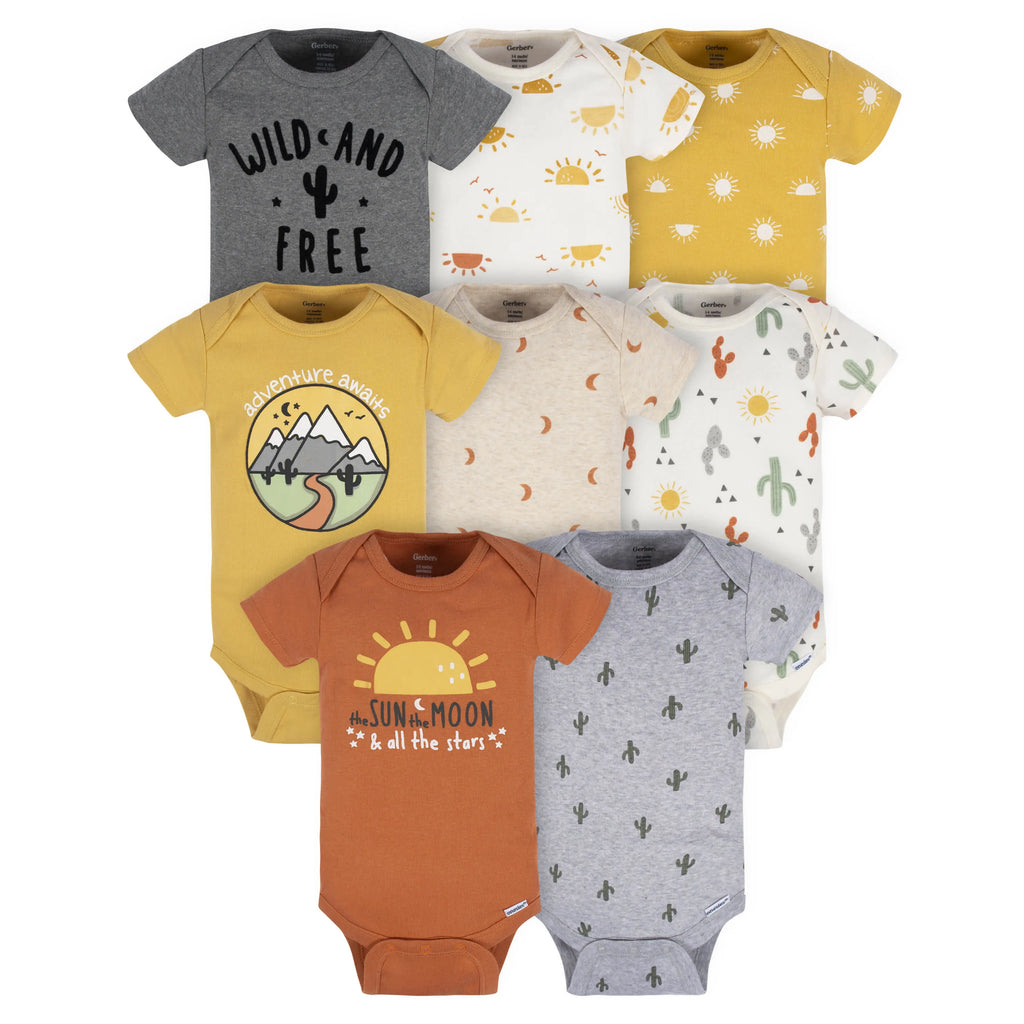 8-Pack Baby Neutral Southwest Onesies Bodysuits