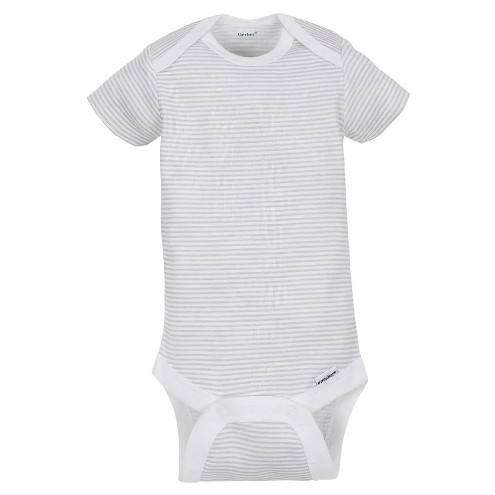 5-Pack Neutral Grey Elephant Short Sleeve Onesies Bodysuits