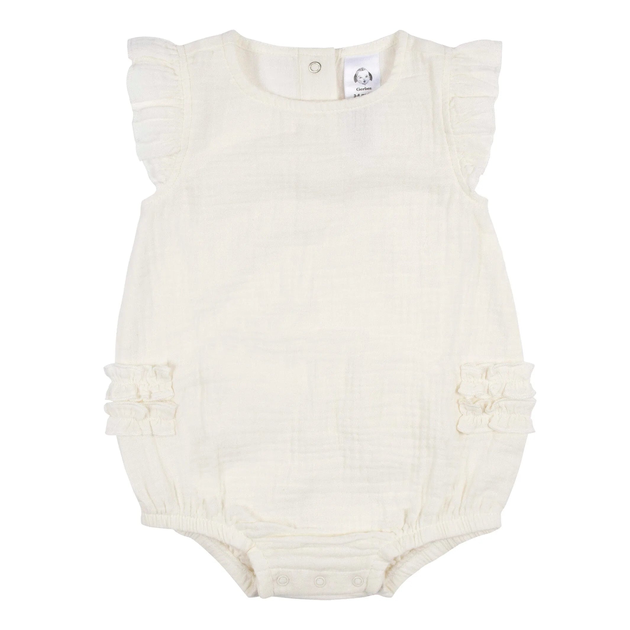 Baby Girls Ivory Gauze Sunsuit Romper