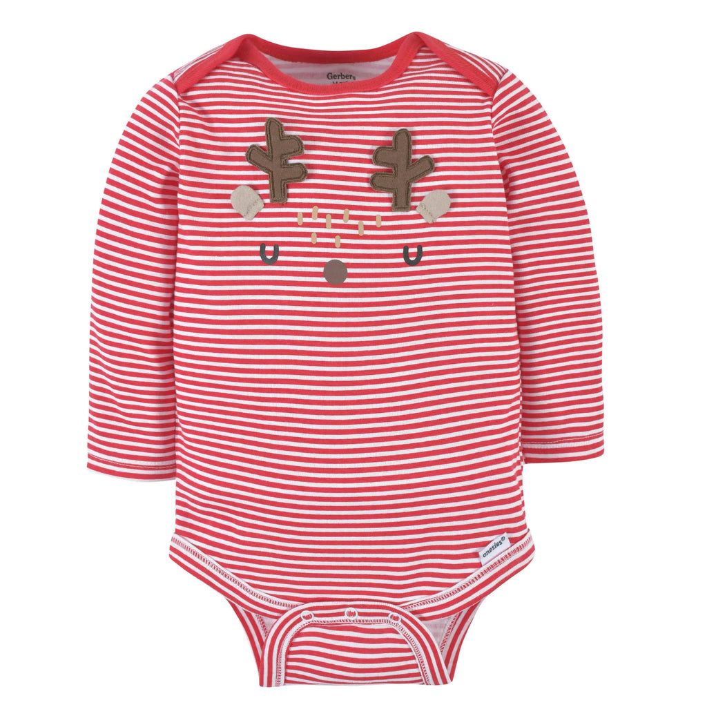 Baby Neutral Reindeer Long Sleeve Onesies Bodysuit