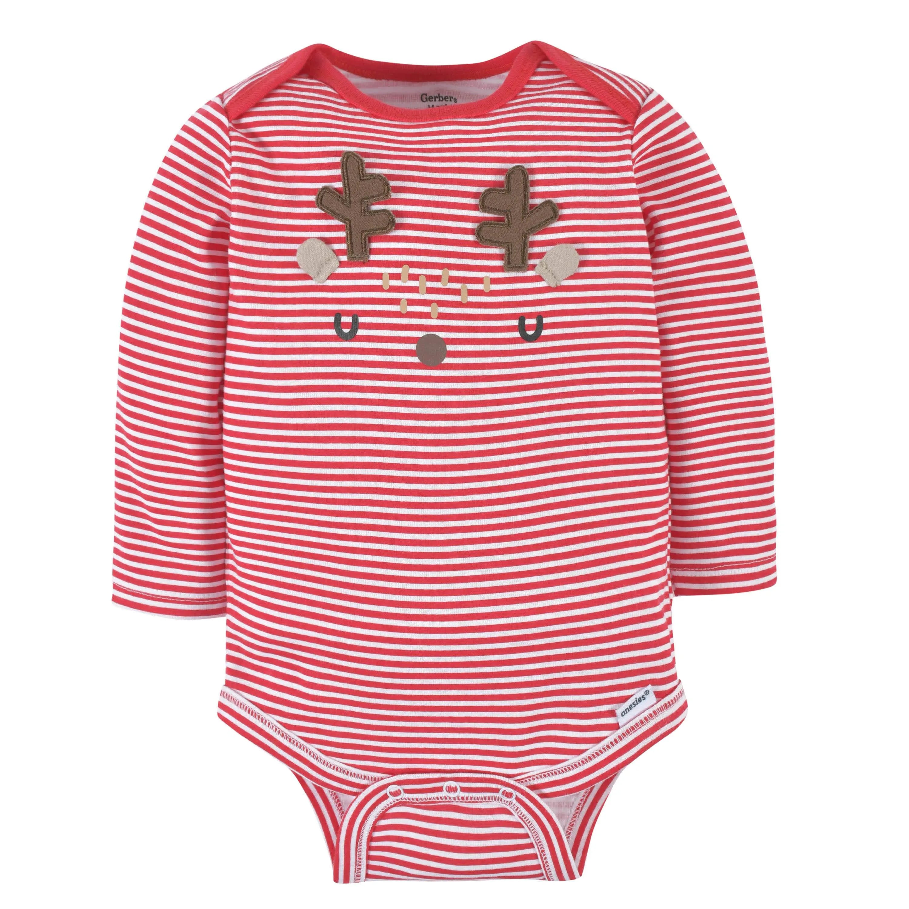 Baby Neutral Reindeer Long Sleeve Onesies Bodysuit