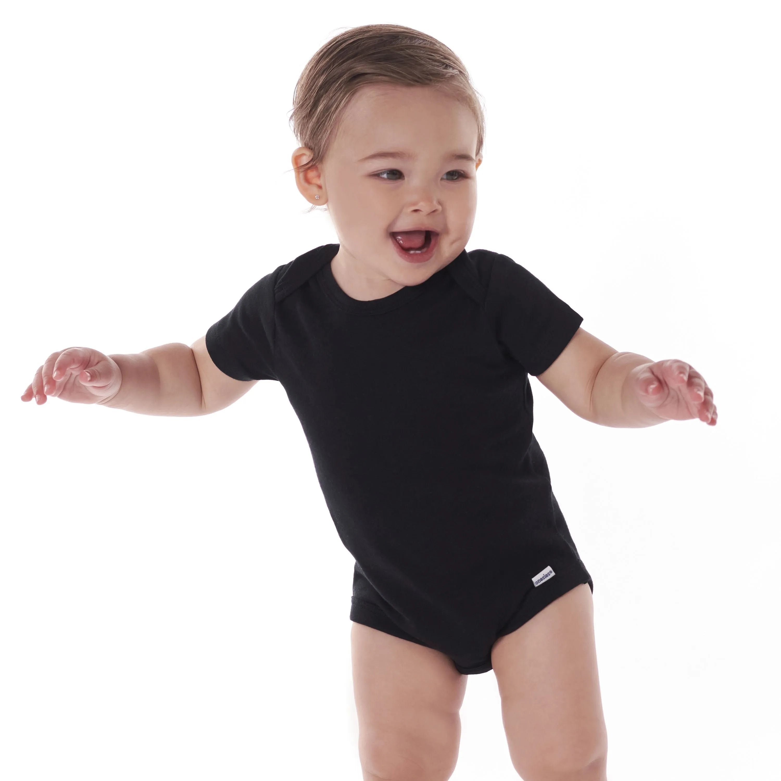 5-Pack Baby Black Premium Short Sleeve Onesies Bodysuits