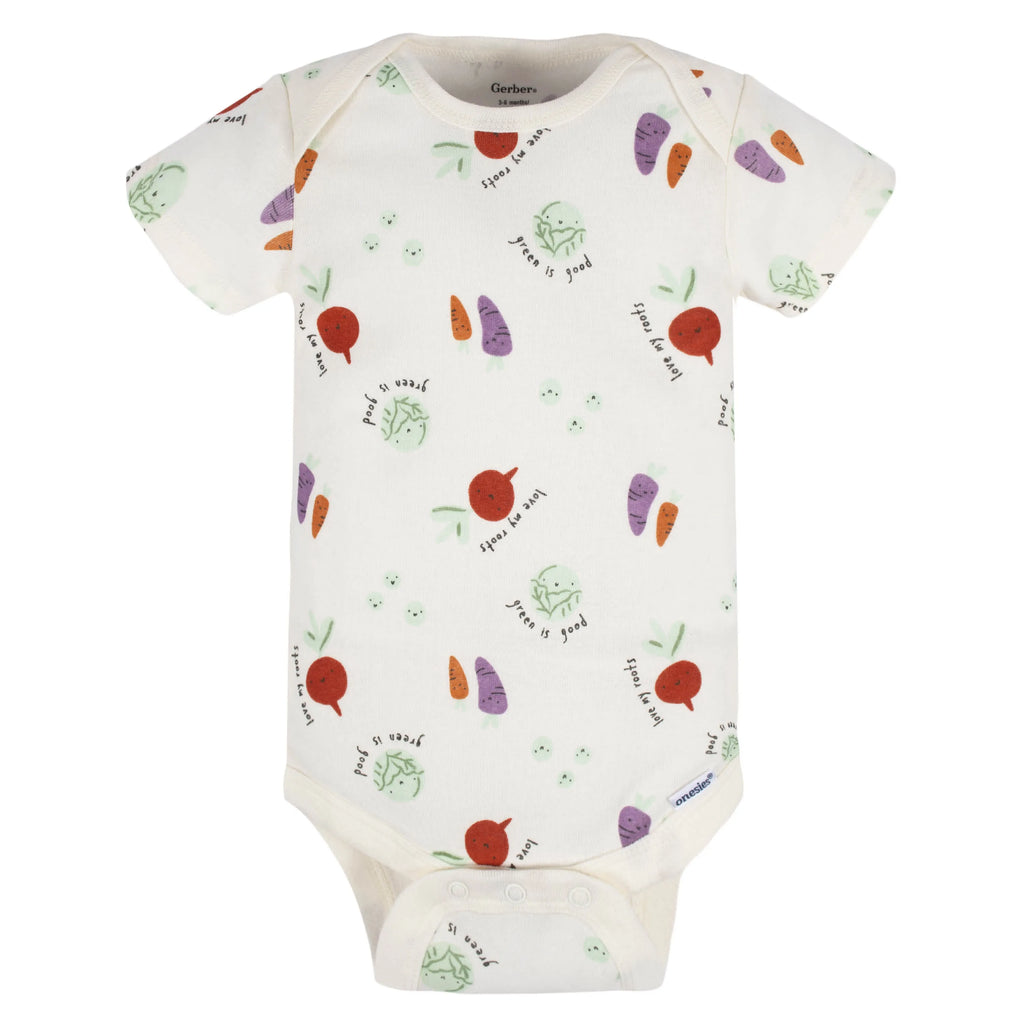 8-Pack Baby Neutral Happy Veggies Onesies Bodysuits