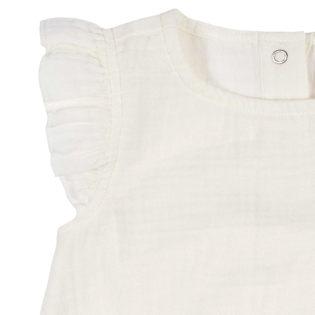 Baby Girls Ivory Gauze Sunsuit Romper
