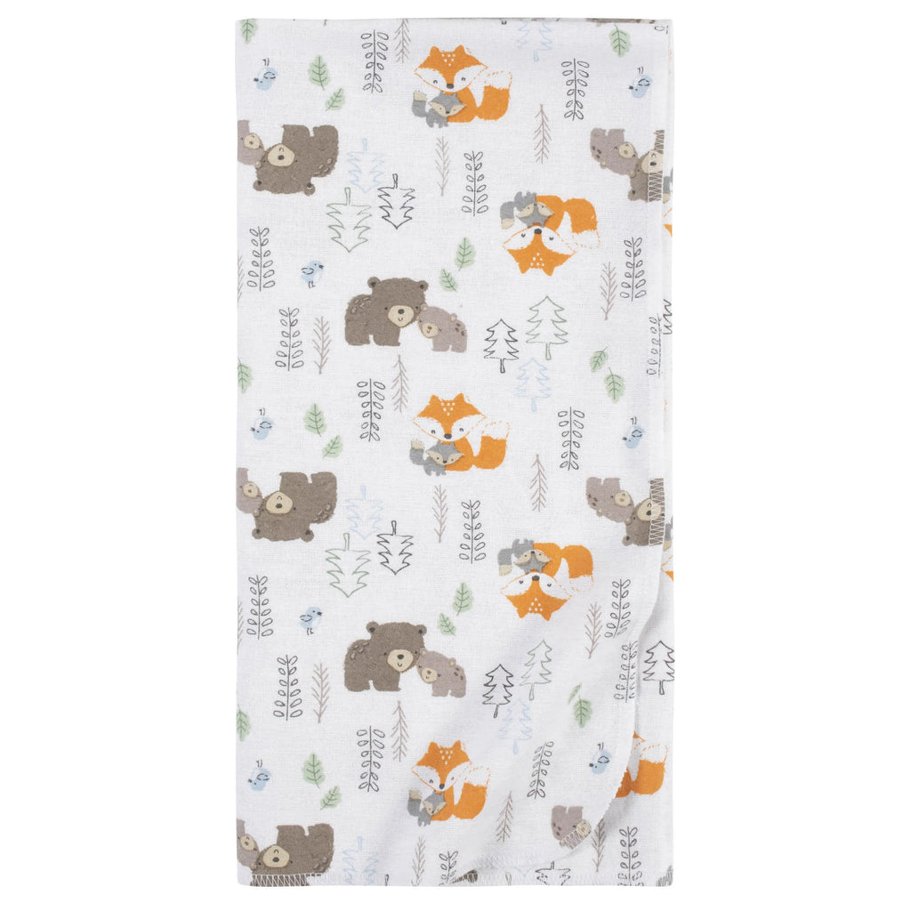 5-Pack Baby Boys Woodland Flannel Receiving Blankets