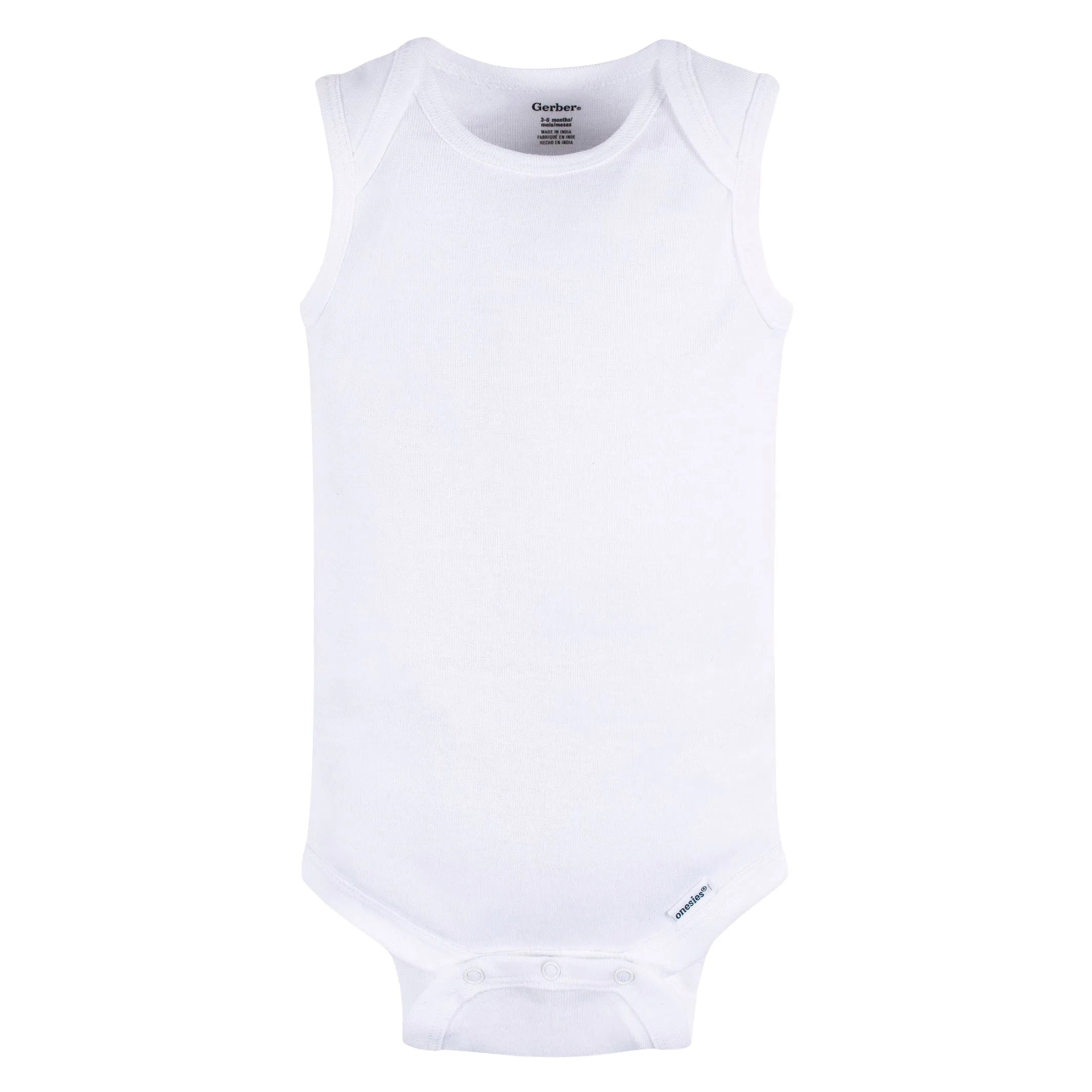 5- Baby Neutral White Sleeveless Onesies Bodysuits