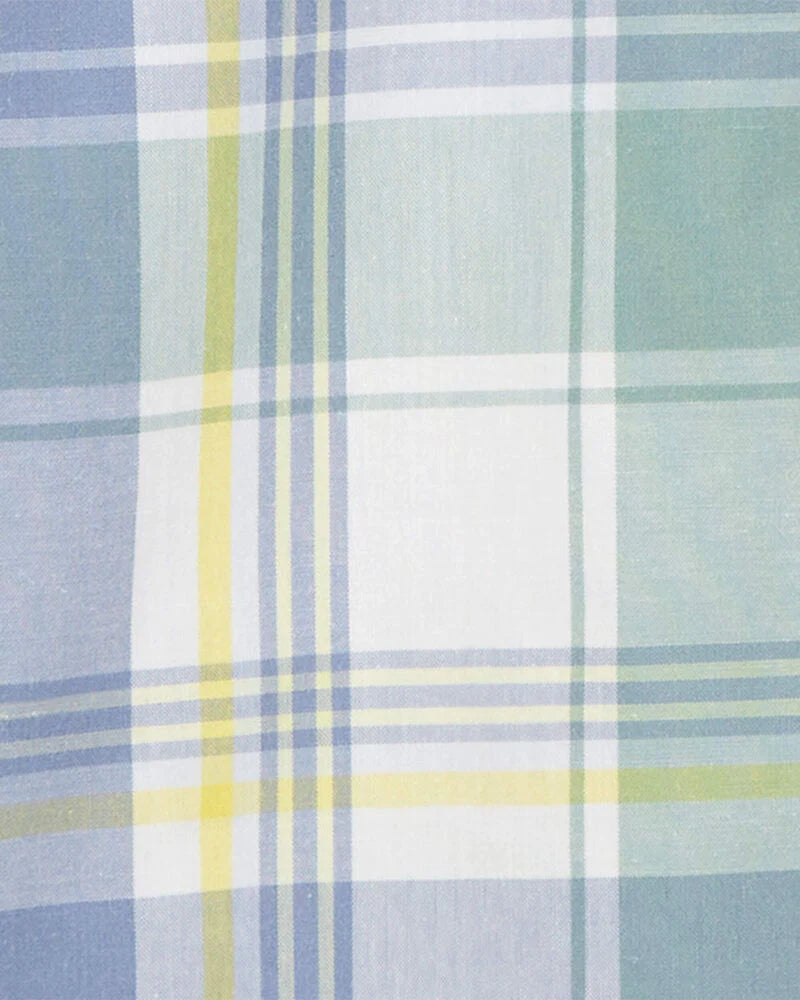 Oshkosh Lightweight Canvas Overalls with Plaid Button-Front Shirt