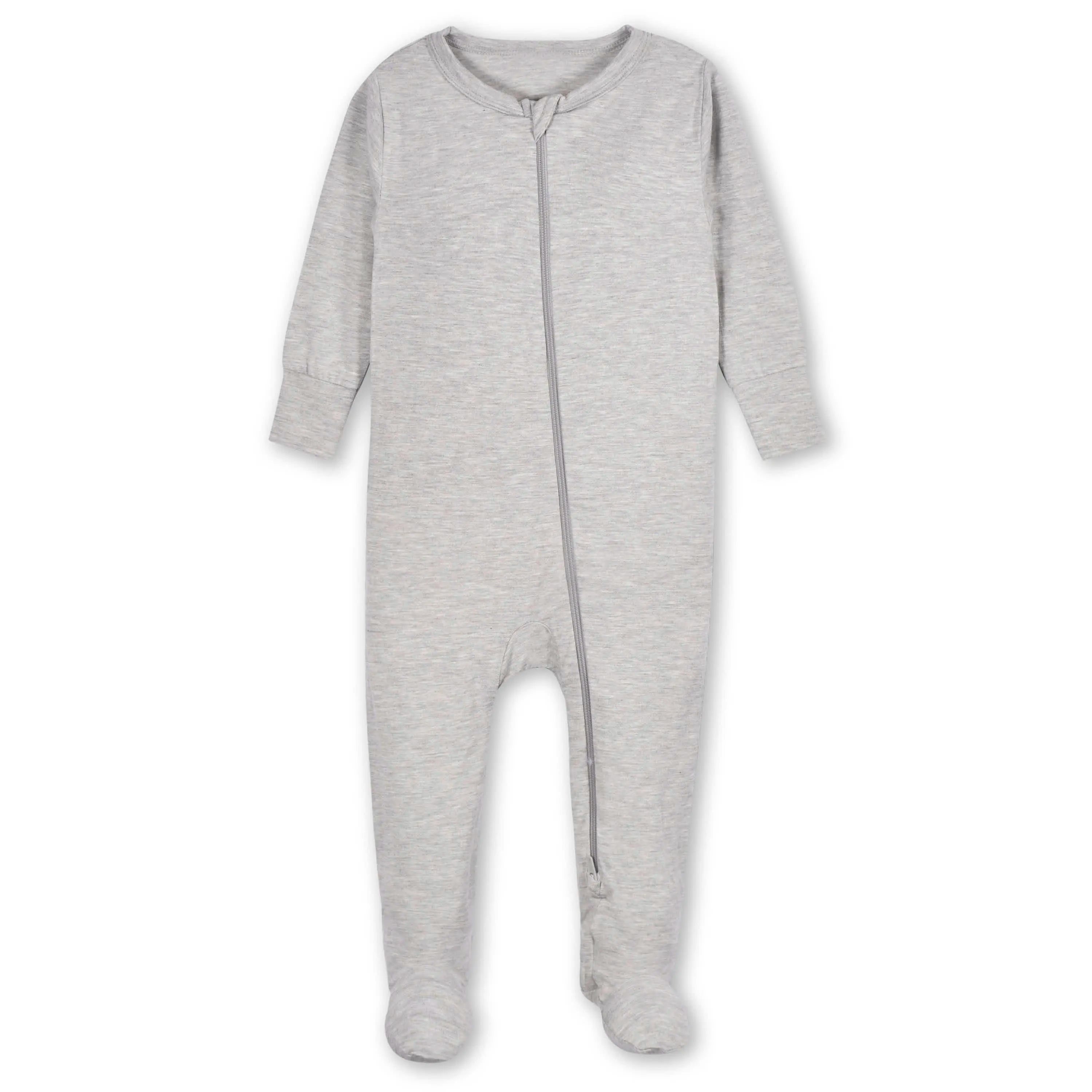 Baby & Toddler Glacier Gray Buttery Soft Viscose Made from Eucalyptus Snug Fit Footed Pajamas
