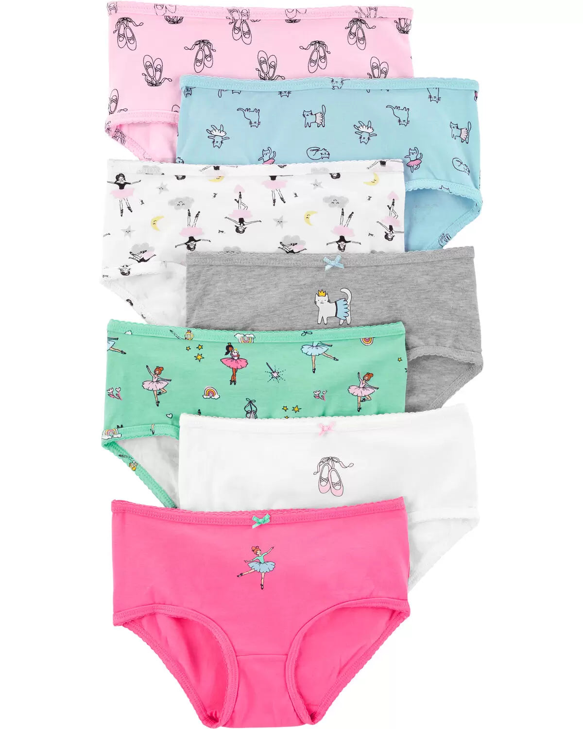Carter's 7-Pack Ballerina Print Stretch Cotton Underwear