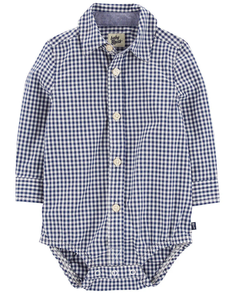 Oshkosh Gingham Print Button-Front Bodysuit