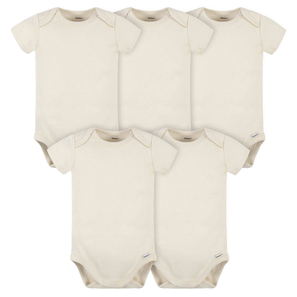 5-Pack Baby Natural Premium Short Sleeve Onesies Bodysuits