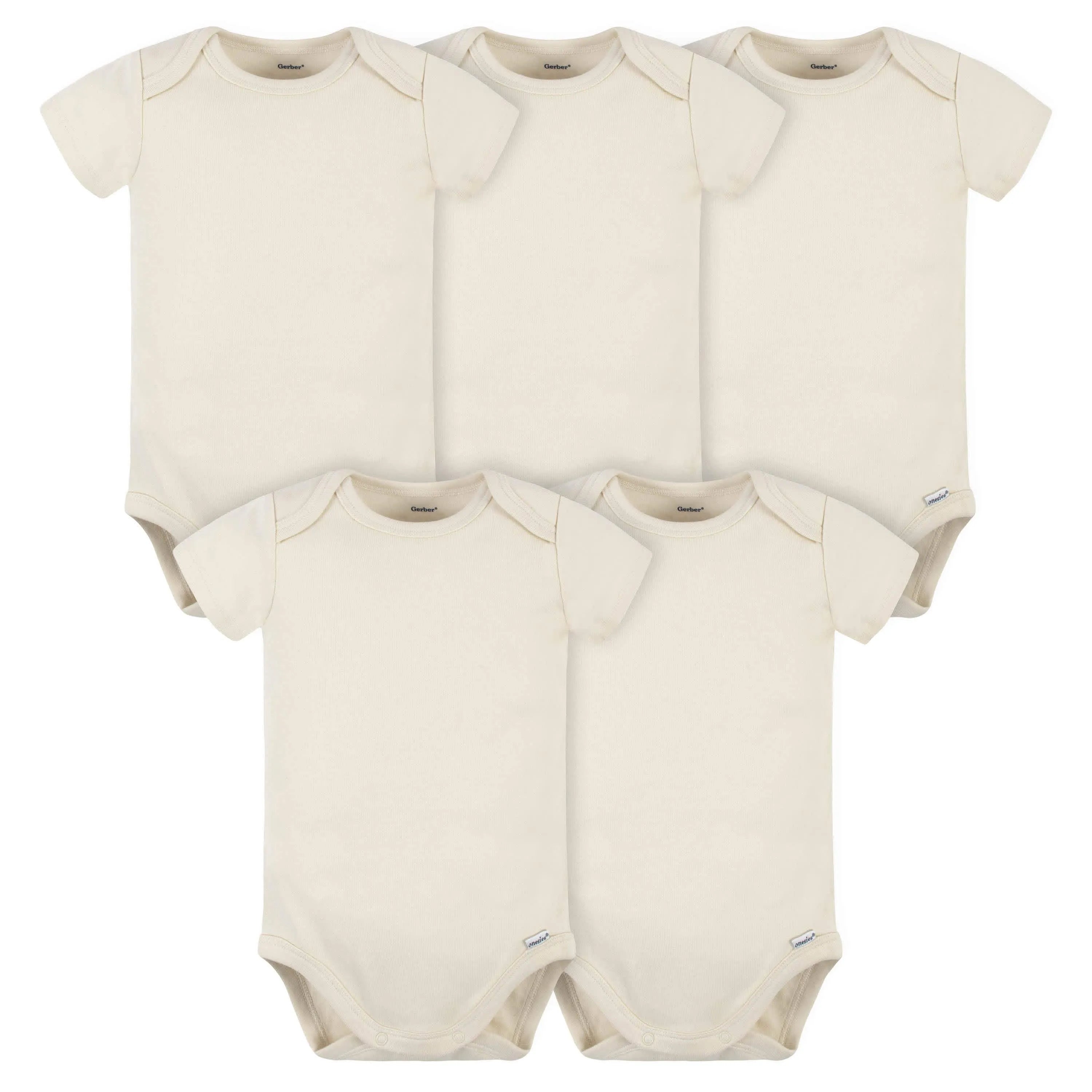5-Pack Baby Natural Premium Short Sleeve Onesies Bodysuits