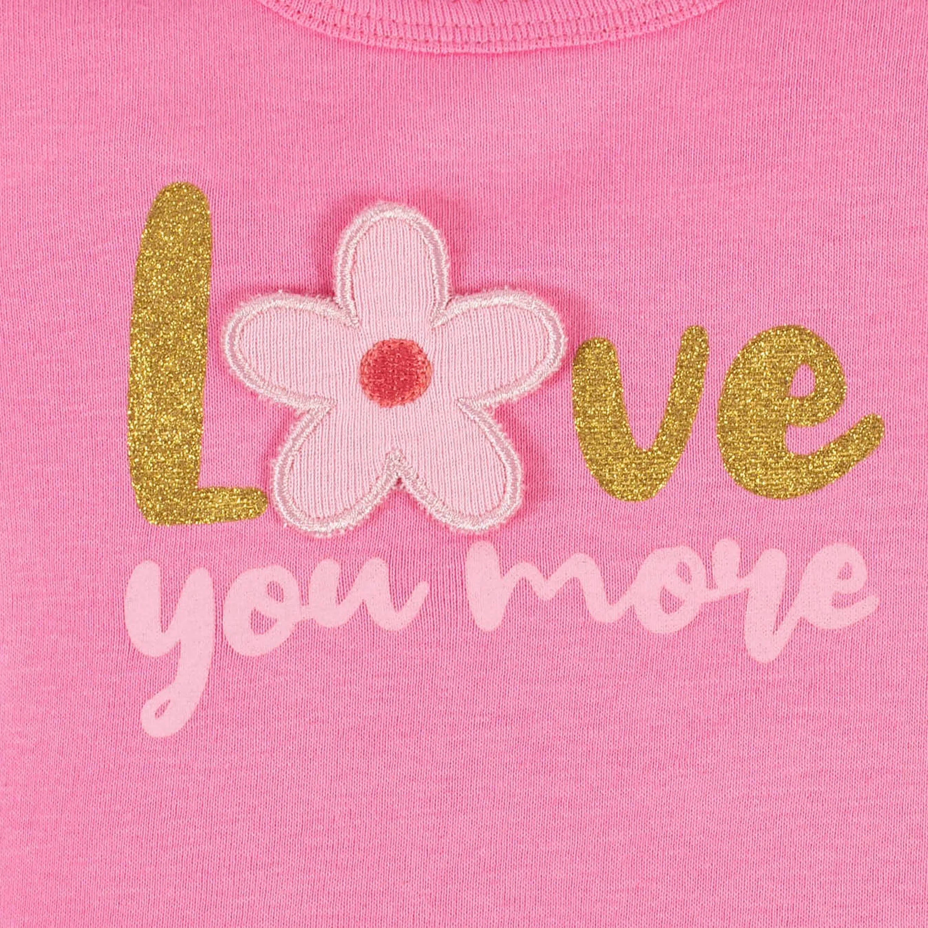 4-Piece Baby Girls Summer Blossom Onesies Bodysuit, Tee, Skort & Pant Set