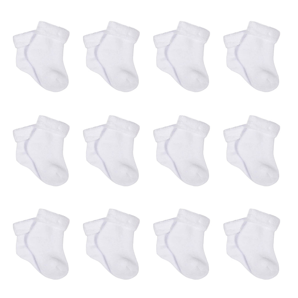 12-Pack White Terry Socks