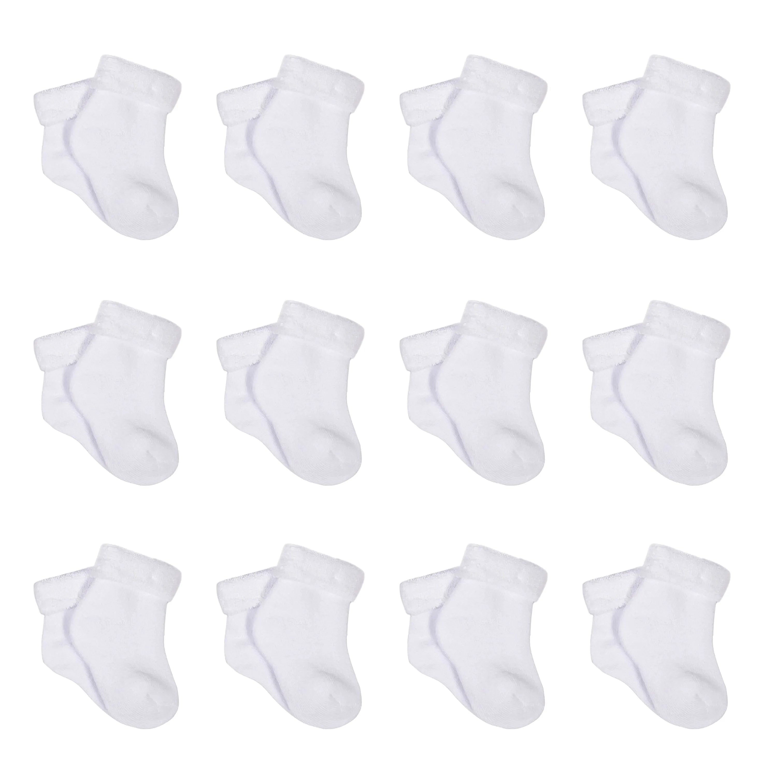 12-Pack White Terry Socks