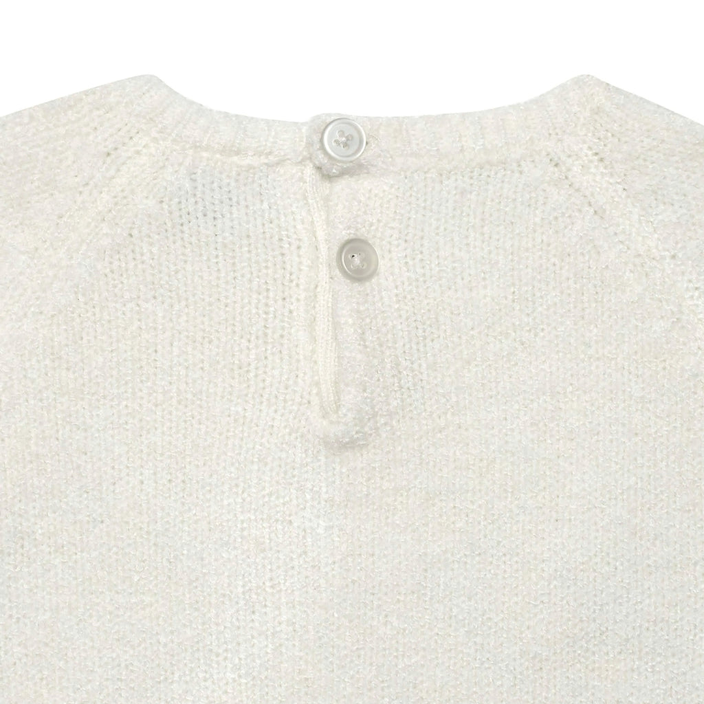 Infant & Toddler Girls White Sweater With Tulle Trim